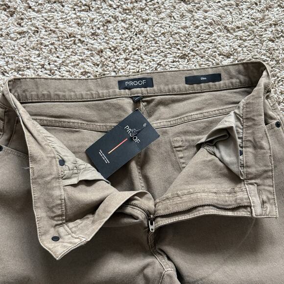 Proof Rover Pants Men’s Size 33x32 Tan Slim Huckberry Stretch Canvas Gusseted - Picture 3 of 8